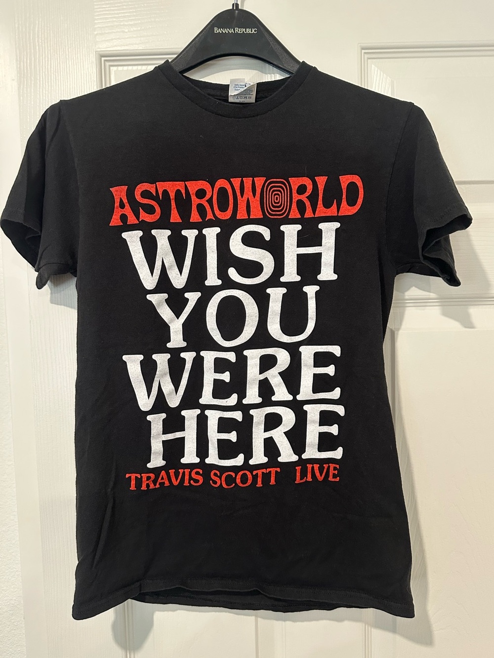 Delta Astroworld Wish You Were Here Graphic Tee - Black with Red & White Print